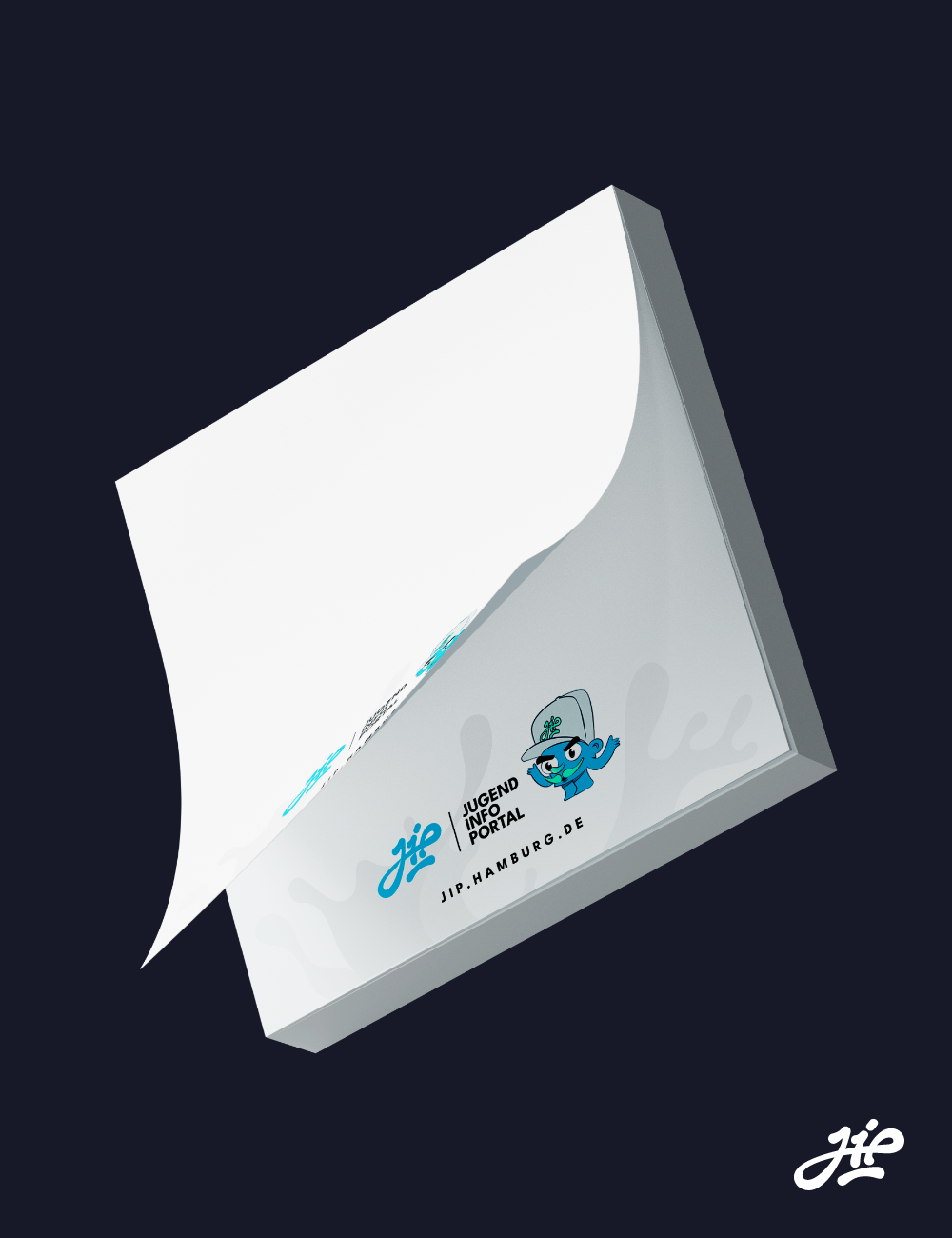 Haftnotizblock mit jip Motiv