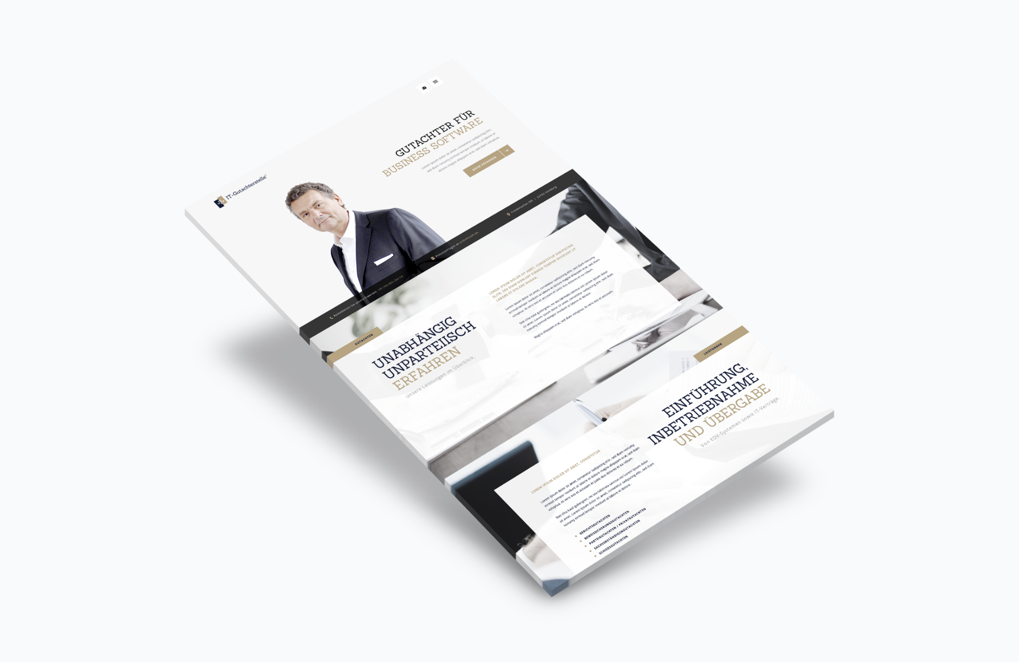 Die Webseite der IT-Gutachterstelle im Überblick