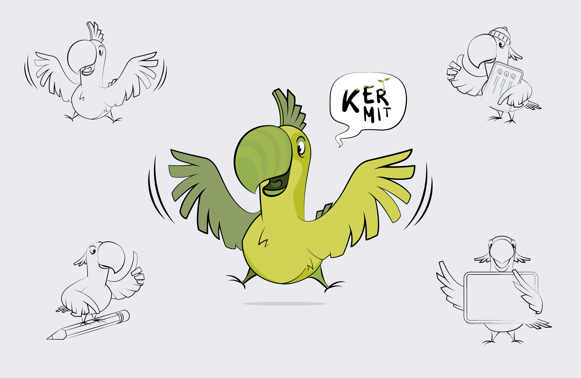 Illustrierter Produkt-Character Kermit
