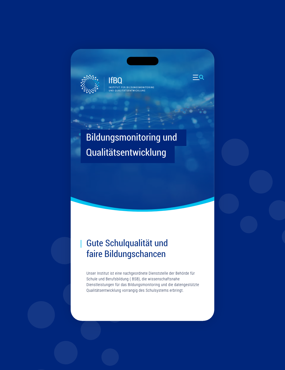 Startseite auf einem Mobiltelefon