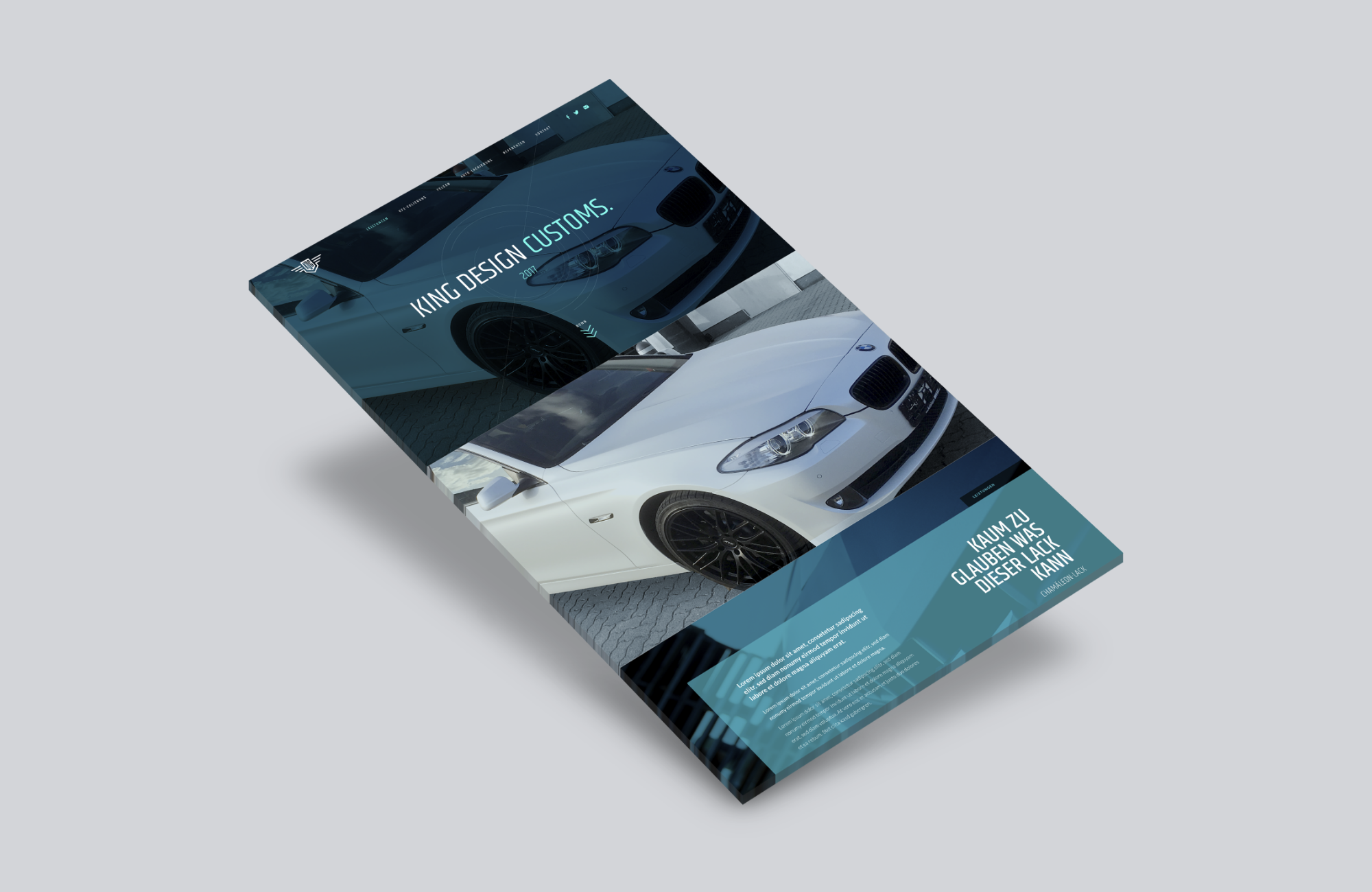 Gesamtsicht auf das WebDesign