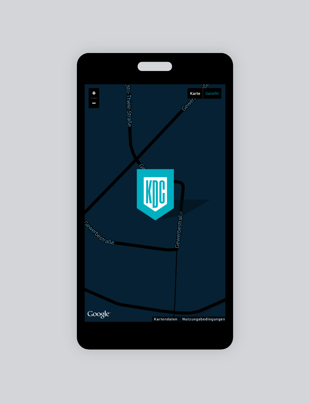 Ansicht der Website auf einem Smartphone