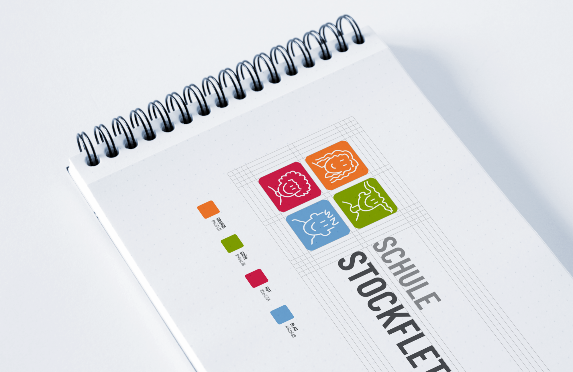 Logo der Schule Stockflethweg auf Notizblock