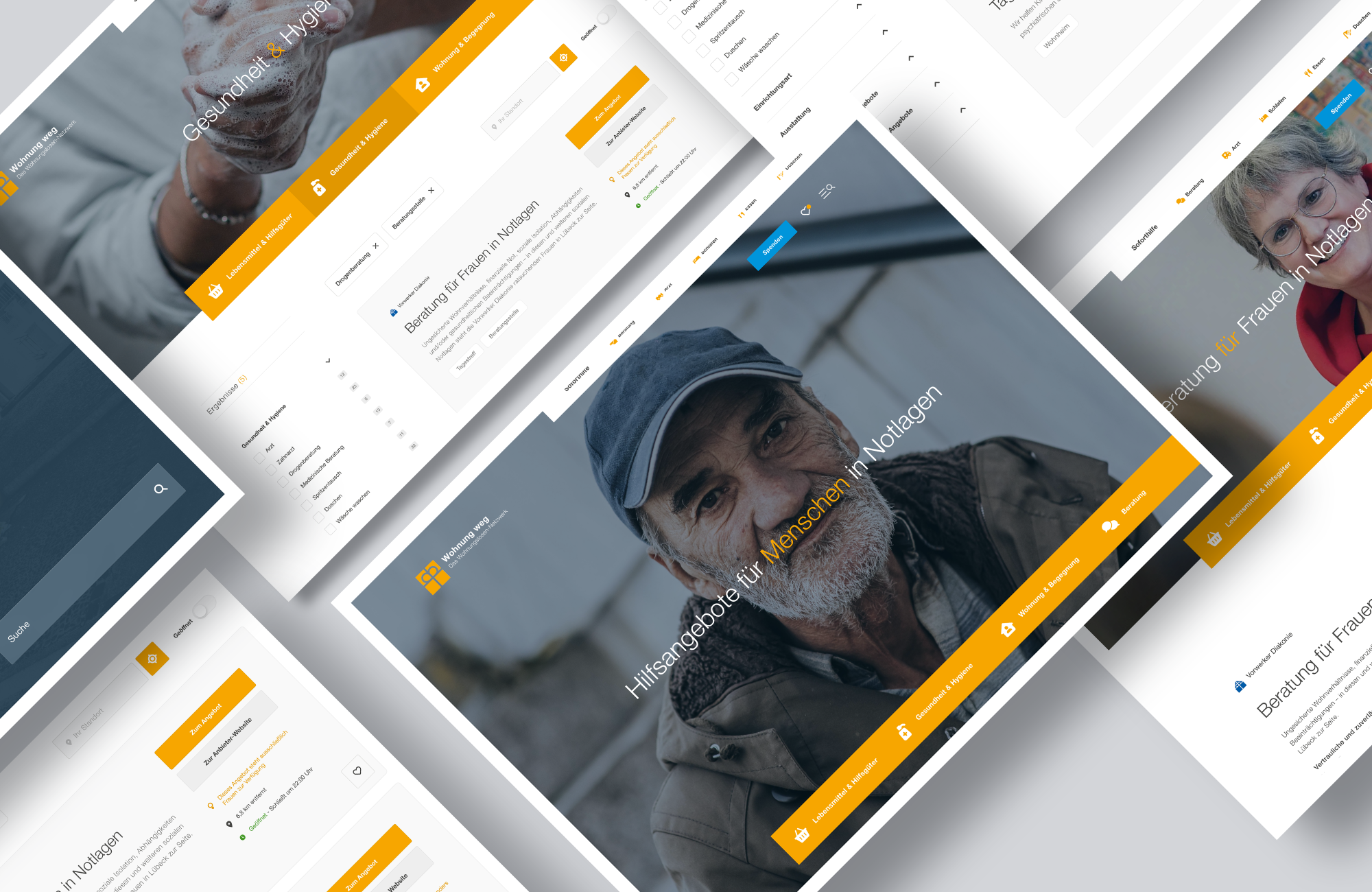 Überblick über verschiedene WordPress-Templates der Website wohnung-weg.de